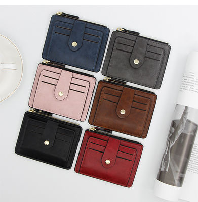 Credit Card Holder Wallet for Men and Women Unisex Pur Color Leather Pu Coin Purse