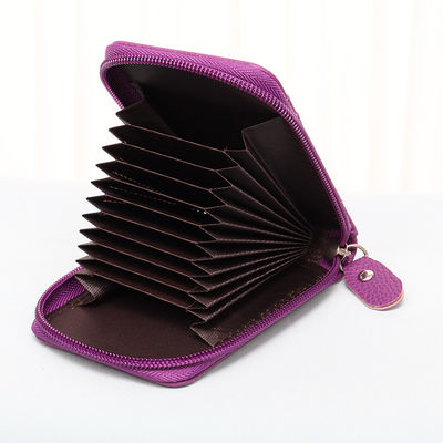 12 Slots Rfid Anti-Theft Wallet Popular Zippered Credit Card Bag for Low MOQ Mix Models