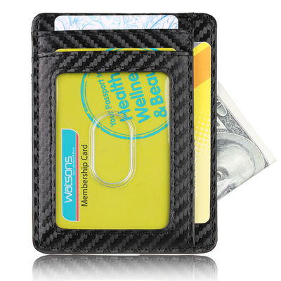 2024 Mens Pu Leather Credit Card Holder Rfid Blocking Wallet Slim Card Holder Solid Color