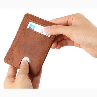 2024 Mens Pu Leather Credit Card Holder Rfid Blocking Wallet Slim Card Holder Solid Color