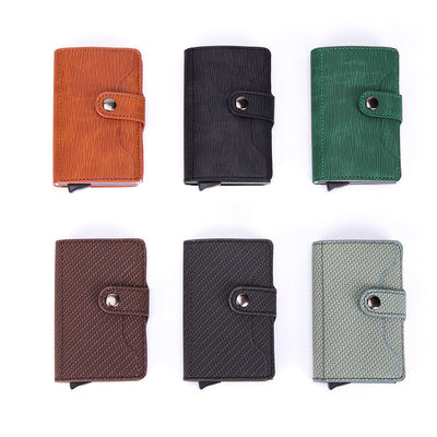PU Slim Wallet Carbon Card Case Credit Card Holder For Men pop up cardholder custom