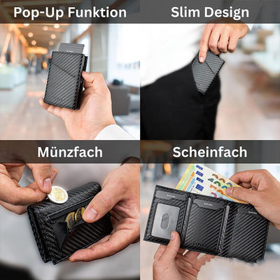 Low MOQ Mix Models Advantage Mini Slim Metal Smart Wallet with Auto Pop-up Function