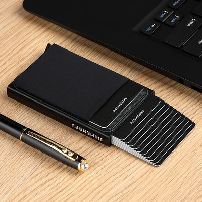 Aluminium Metal Rfid Wallet Blocking Automatic Pop Up Credit Card Holder For Men Fashion