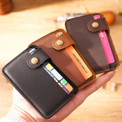 First Layer Cowhide Simple and Practical Card Holder Small Wallet with Custom Logo