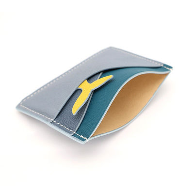 Customizable Small Slim Leather Cardholder with RFID-Blocking Real Leather ID Holder