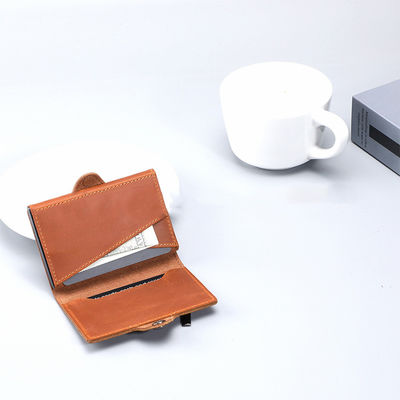 Low MOQ Mix Models Men'S PU Leather Card Holder With Aluminum Pop Up Design And Metal Box