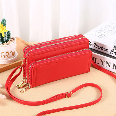 Fashion Long Wallet Double Layer Double Zipper Lady Shoulder Bag for All Seasons