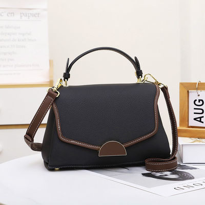 Polyester Lining Exquisite Square Bag Soft Leather Fashionable Handbag for Women