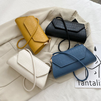 Vintage Fashionable Small Square Bag Design Trendy Simple Underarm Pu Leather Handbag