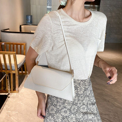 Vintage Fashionable Small Square Bag Design Trendy Simple Underarm Pu Leather Handbag