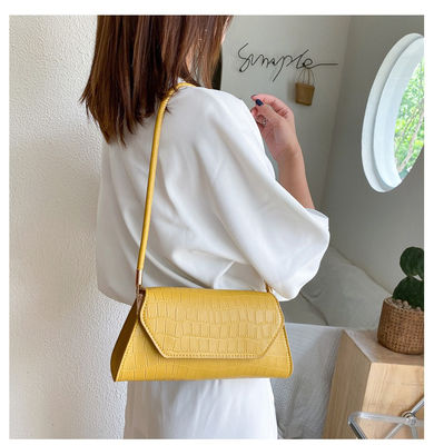 Vintage Fashionable Small Square Bag Design Trendy Simple Underarm Pu Leather Handbag