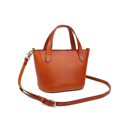 Exquisite Lady Style Top Layer Vegetable Tanned Cowhide Shoulder Crossbody Saddle Bag