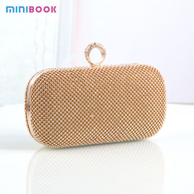 Ladies Evening Party Polyester Pure Diamond Handbags with Other Decoration Style