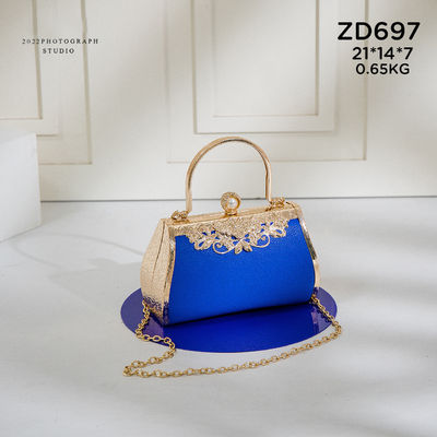 21*7*14CM High Grade Shiny Crystal Women Pearl Evening Handbag For Party Clutch Open