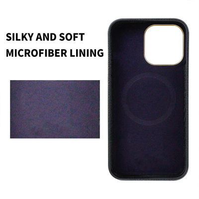 Sleek and Durable Genuine Leather Mobile Phone Cases for iPhone 11-15 Pebble Leather