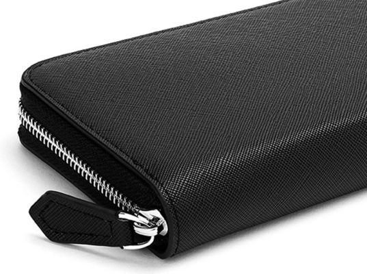 Multi-Function Clutch Budget Long Zipper Wallet with Cross Pattern and PU Leather
