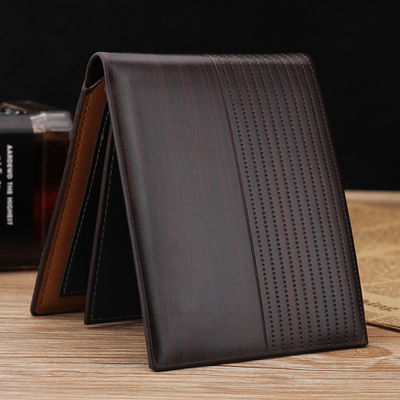 Designer Logo Men's Slim Wallet Waterproof PU Leather with Short Money Purses and Holders