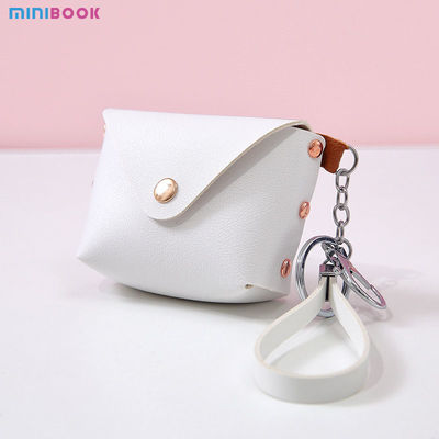 Customized Logo Genuine Leather Minibook Coin Purse for Coin Lanyard Bag