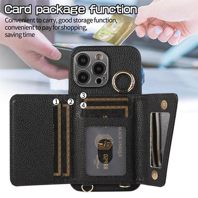 iPhone 14 15 Pro Max Vegan Cellphone Bag Crossbody with Removable Shoulder Strap and Card Holder