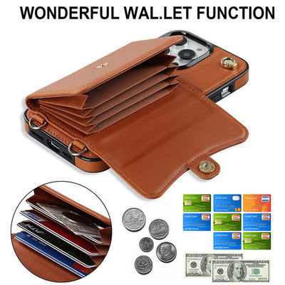 Iphone 13 12 15 14 Pro Max Mini Wallet Bag Card Holder Slim Case With Lanyard Y Support Wireless Charge