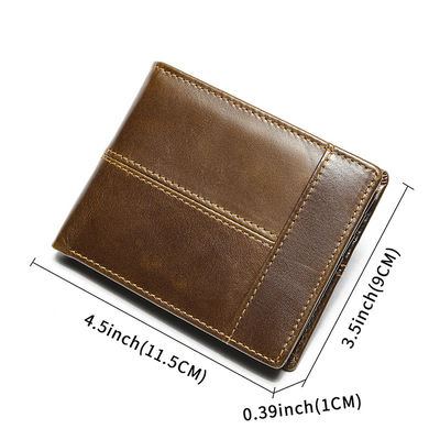 Fashionable Men's Leather Short Wallet with RFID Function and Vintage Cash Holder