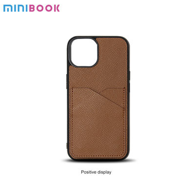 Minibook Custom Designer Genuine Leather With Card Slot And Holder For iPhone 13 14