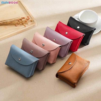 Female Genuine Leather Double Layer Mini Wallet with ID Credit Card Holders and Coin Purse