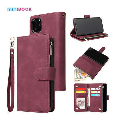 Minibook Luxury All Inclusive Waterproof Genuine Leather Zipper Wallet for iPhone 14