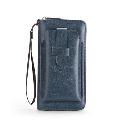 Men's Wallet With Removable Coin Purse Capacity Zipper Phone Leather Bag For Products