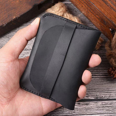 Classic Style Bifold Wallet Made of Genuine Leather with Card Slots and Pocket