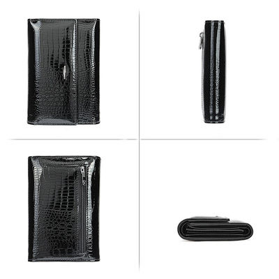 Customizable Ladies Anti-Theft Leather Wallet with Zipper Pocket and Card Holder