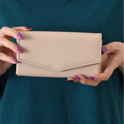 Large Capacity RFID Multifunctional Leather Wallet for Ladies Open Closure 0.2kg