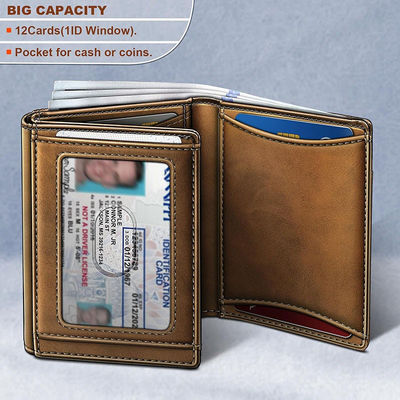 Men's Business Card Holder in Genuine Leather with Anti-Theft RFID and Multi-Card Slots