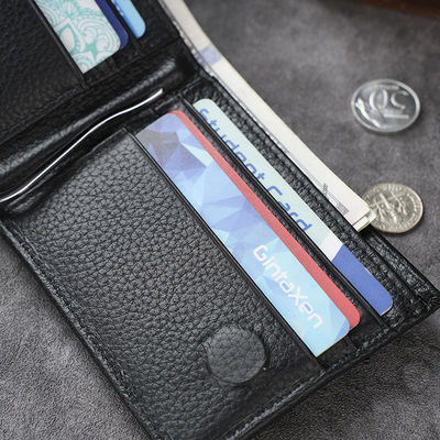 Men's Genuine Leather Wallet Ultra-Thin Anti-Theft Brush Wallet for Business Advantage
