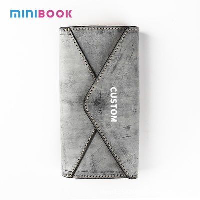 Caibu Large-Capacity Matte Wax Horse Leather Horse Bridle Leather Long Wallet for Women