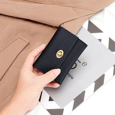 GENUINE LEATHER Small Card Short Layer Cowhide Business Card Multifunctional Niche Coin Purse