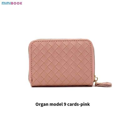 Stylish Anti-Theft Pu Leather Credit Card Holder with Accordion Wallet and Gold Zipper