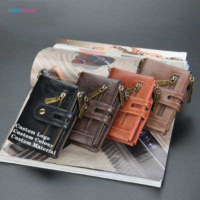 Minibook Fashion Men's Credit Card Coin Bag Short Wallet with Customized Logo and Style