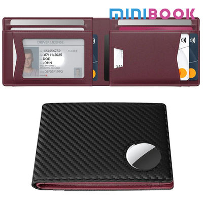 Short Wallet Genuine Leather RFID Blocking Bifold Real Leather Wallet Custom Men's