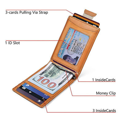 Custom 9 Slots RFID Blocking Carbon Fiber Leather Money Slip Wallet Fashionable Style
