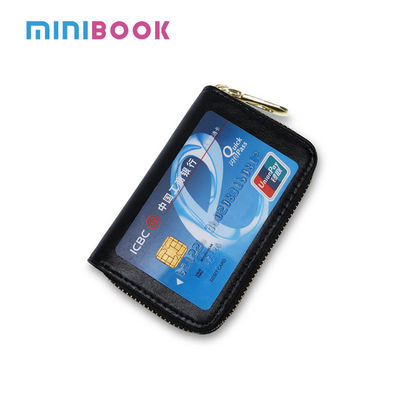 GENUINE LEATHER Accordion Card Wallet for Men Short Front Pocket Organ Card Holder