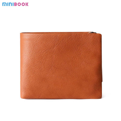 Anti-Theft Minibook Men'S Genuine Leather Wallet With RFID Technology And Small Purse