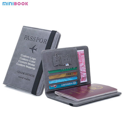 Customized Pattern Minibook Passport Holder Rfid Blocking Travel Wallet for Credit Card
