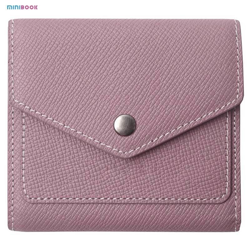 Women's Three Fold Wallet Pocket with Magnetic Buckle and RFID Blocking in Mini Size