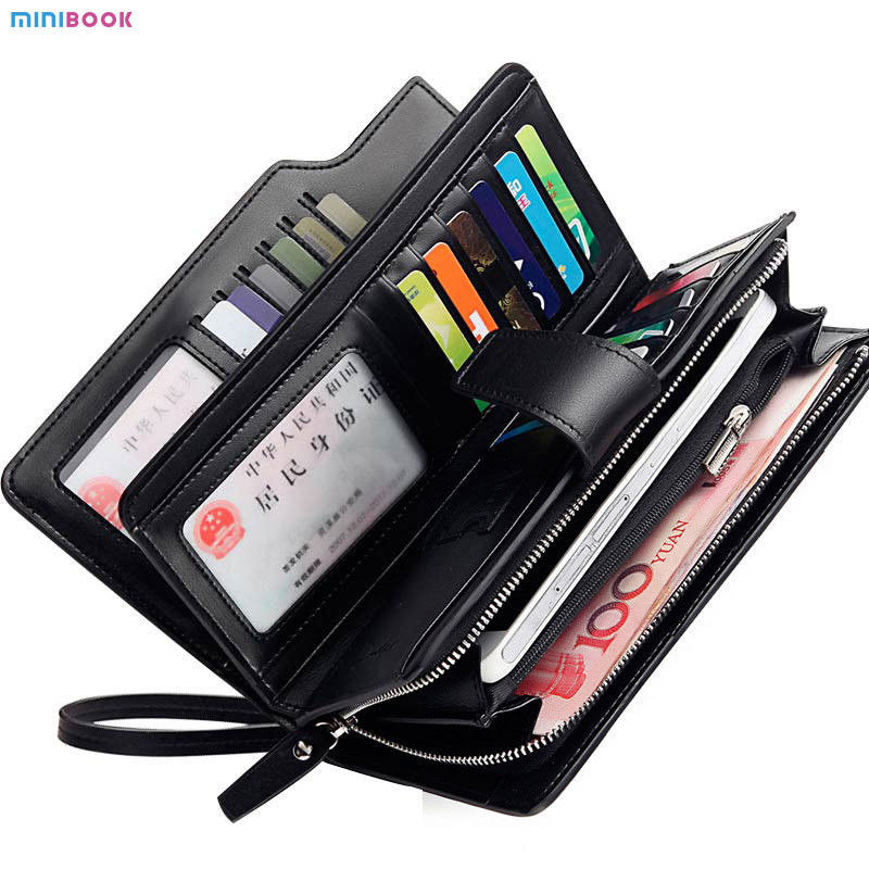 Card Holder Multi Function Man Casual Long Leather Wallets In Vintage Style For Women